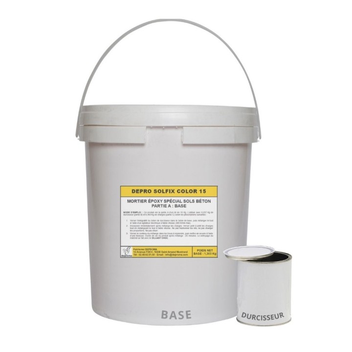 Mortier époxy spécial béton DEPRO SOLFIX COLOR 15, plusieurs couleurs 10 kg