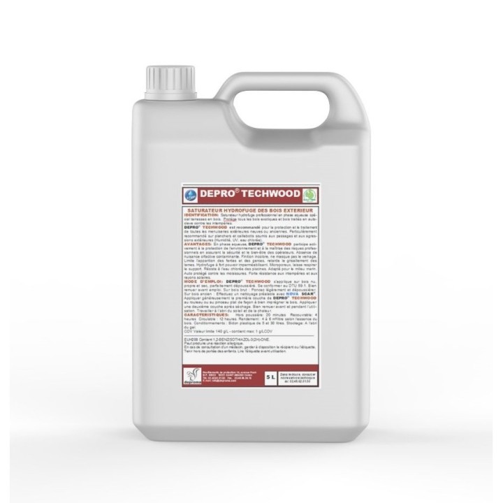 Saturateur bois hydrofuge DEPRO TECHWOOD, Incolore 5L
