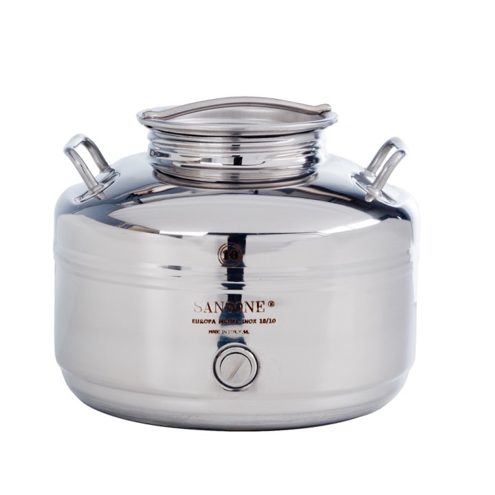 Fût inox alimentaire soudé La Nuova Sansone, 10 L