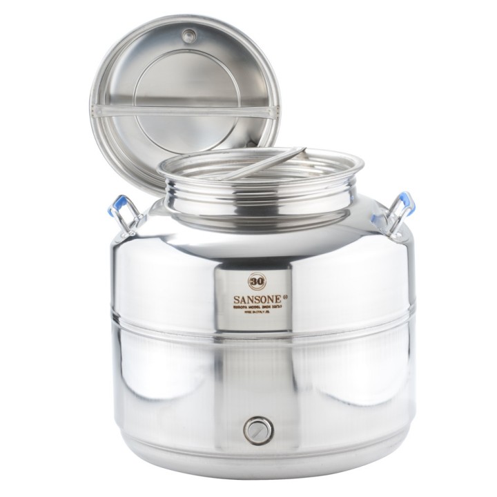 Fût inox alimentaire soudé La Nuova Sansone, 30 L