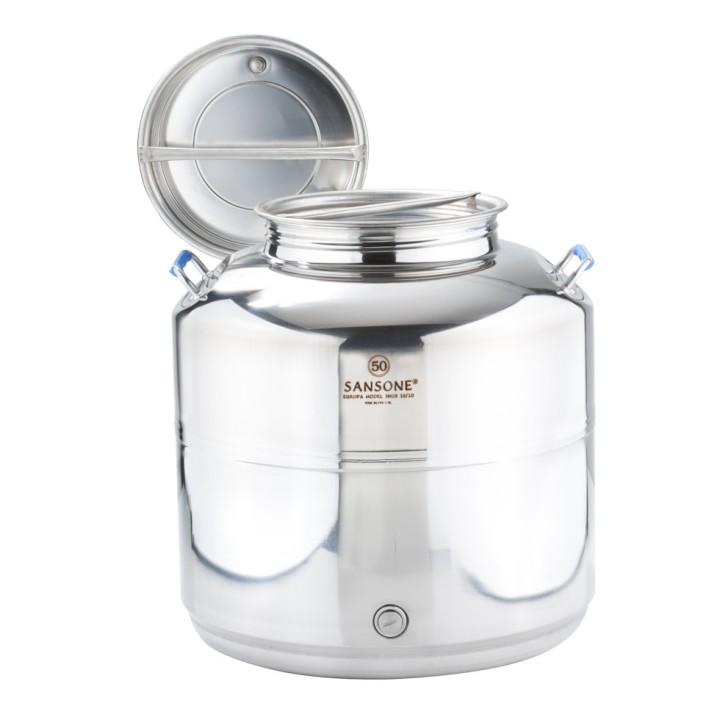 Fût inox alimentaire soudé La Nuova Sansone, 50 L