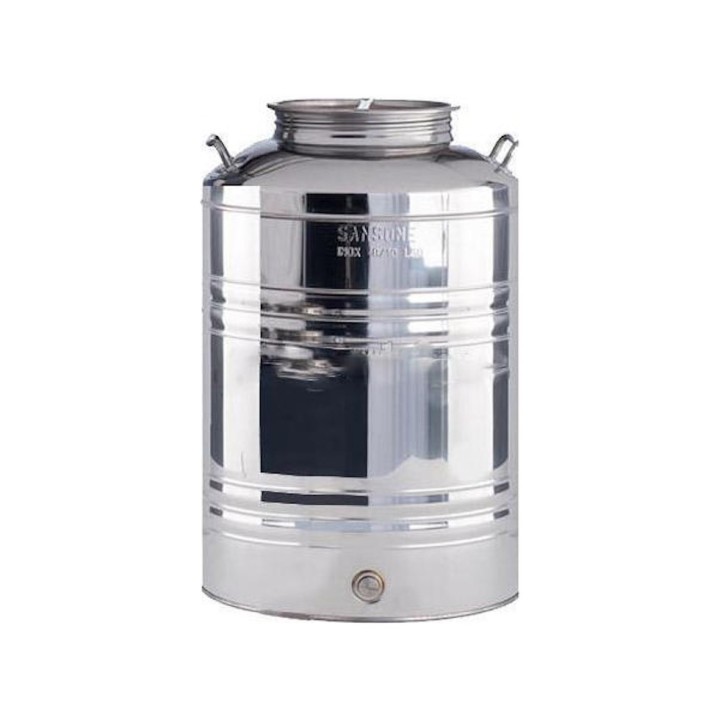 Fût inox alimentaire plié La Nuova Sansone, 100 L