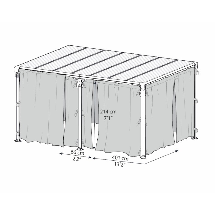 Filets gris Canopia pour tonnelles Palermo/Martinique/Milano 217 x 366 cm