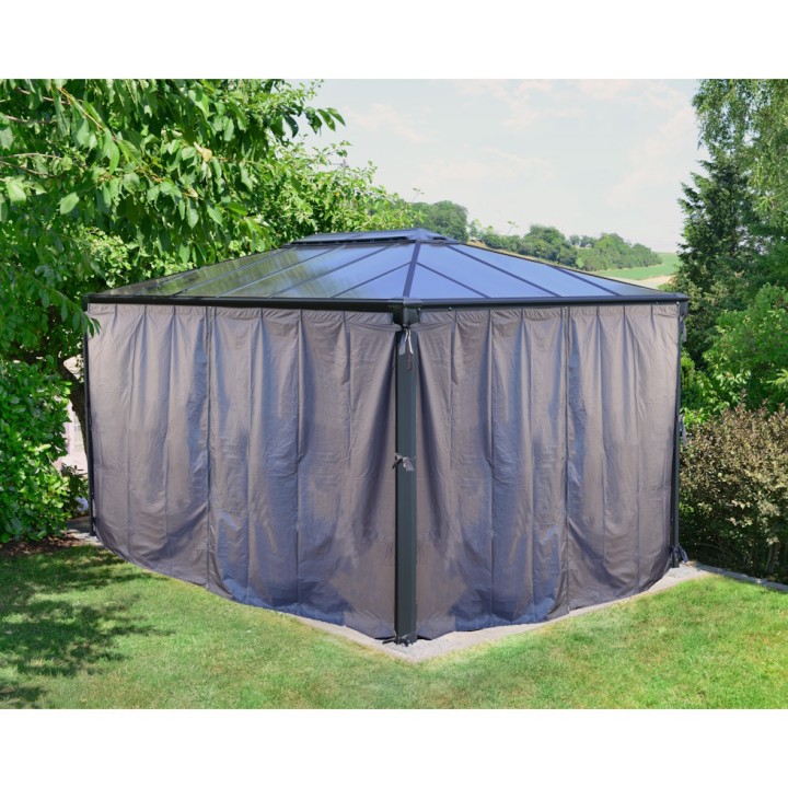 Rideaux gris Canopia pour tonnelles Martinique 4300 - 217 x 401 cm