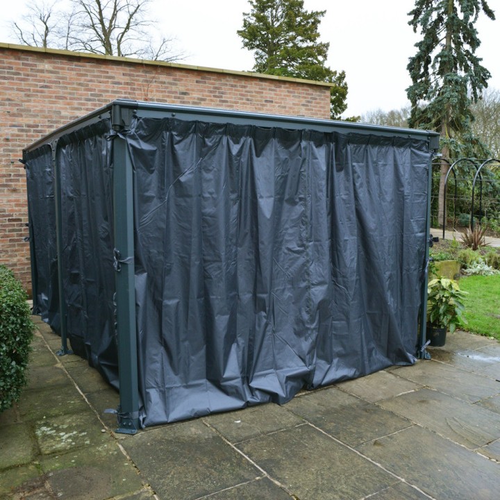 Rideaux gris Canopia pour tonnelles Martinique 5000 et Milano 4300 - 217 x 465 cm