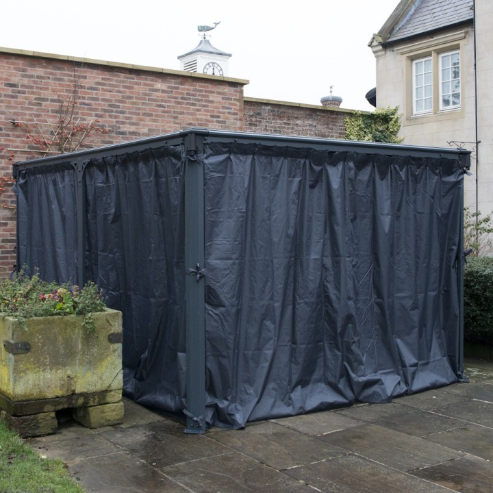 Rideaux gris Canopia pour tonnelles Martinique 5000 et Milano 4300 - 217 x 465 cm