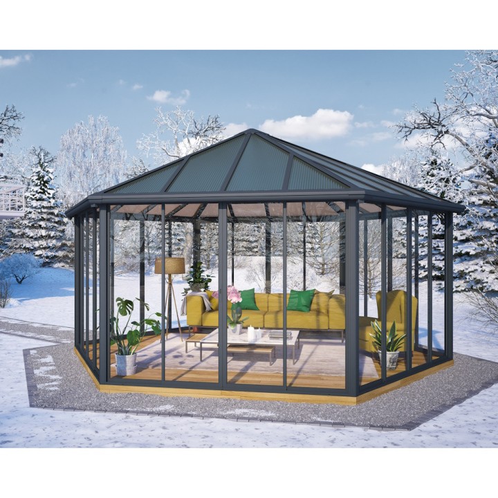 Tonnelle de jardin fermée en kit Garda Canopia 595 x 517 cm