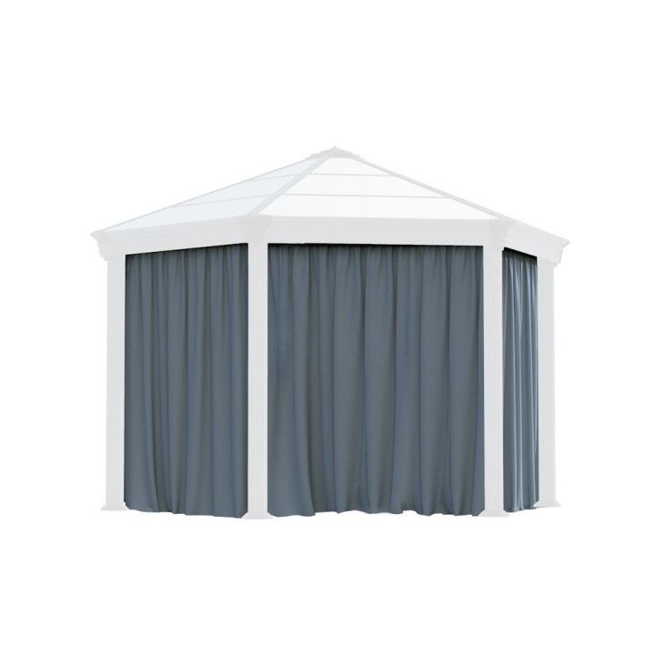 Rideaux gris Canopia pour tonnelle Roma - 217 x 232 cm