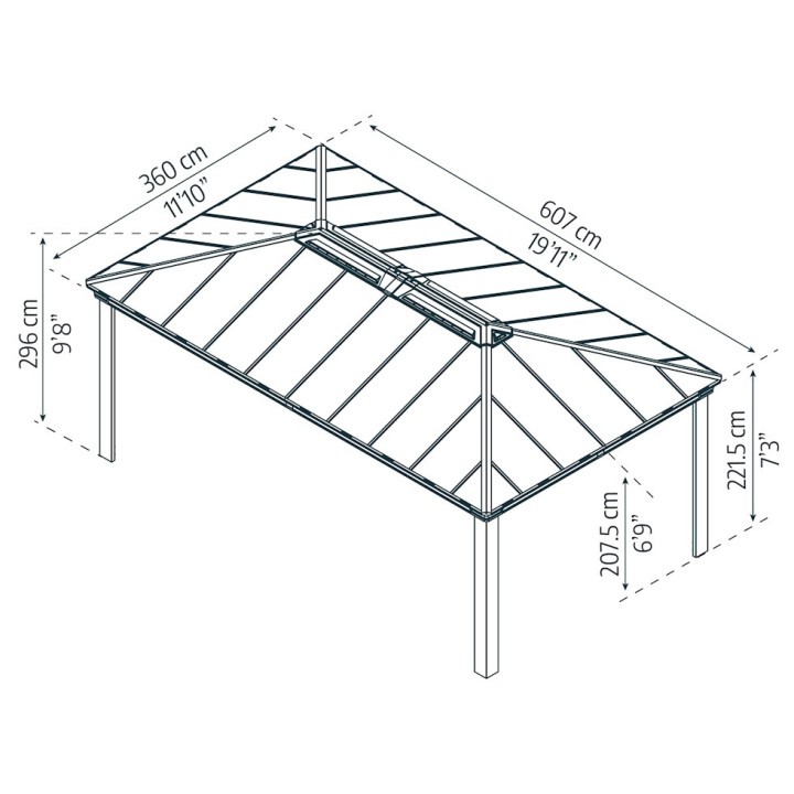 Tonnelles de jardin Dallas grise Canopia