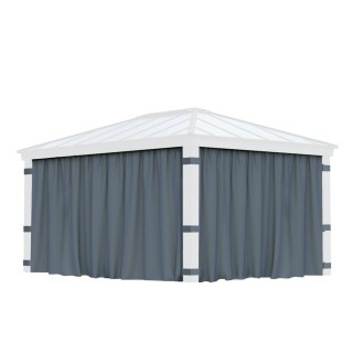 Rideaux gris Canopia pour tonnelles Dallas - 440 x 212 cm