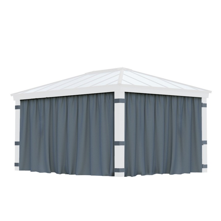 Rideaux gris Canopia pour tonnelles Dallas - 440 x 212 cm