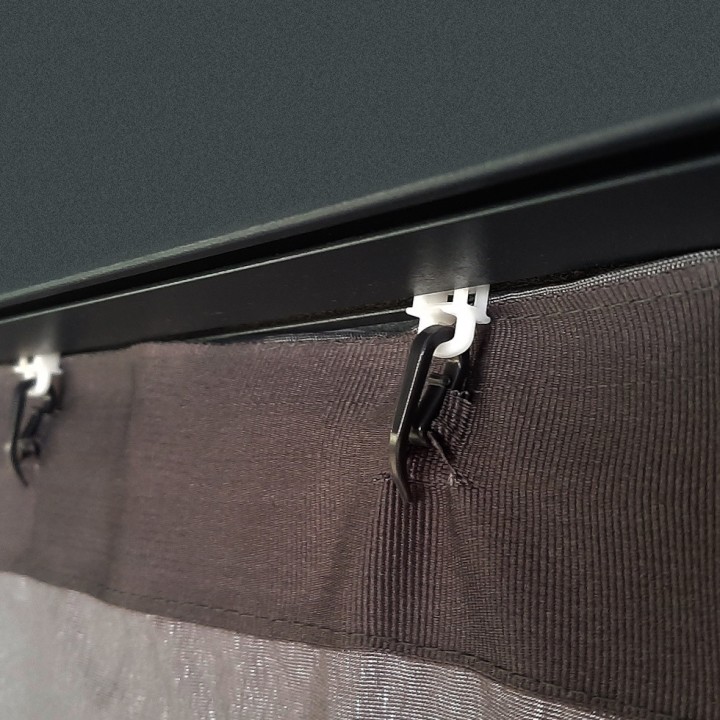 Rideaux gris Canopia pour tonnelles Dallas - 440 x 212 cm