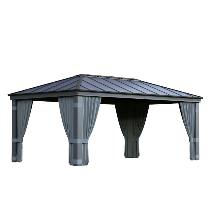 Rideaux gris Canopia pour tonnelles Dallas - 507 x 212 cm