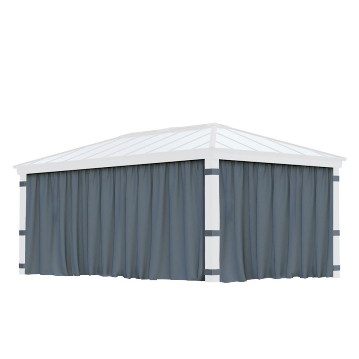 Rideaux gris Canopia pour tonnelles Dallas - 507 x 212 cm