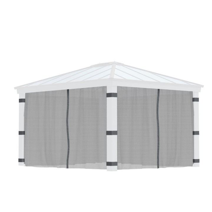 Filets gris Canopia pour tonnelle Dallas - 409 x 212 cm