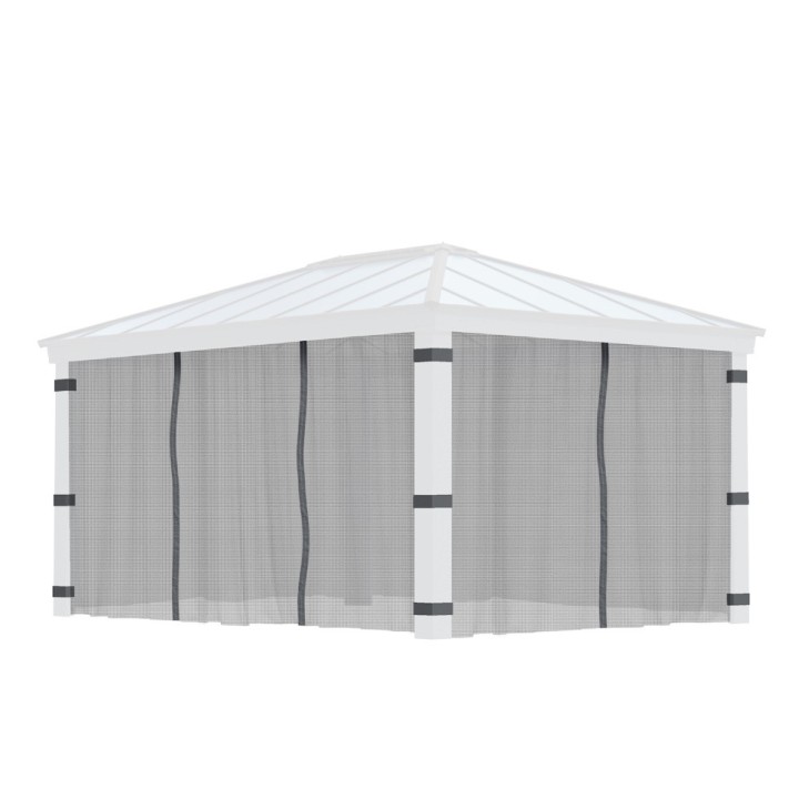 Filets gris Canopia pour tonnelle Dallas - 440 x 212 cm