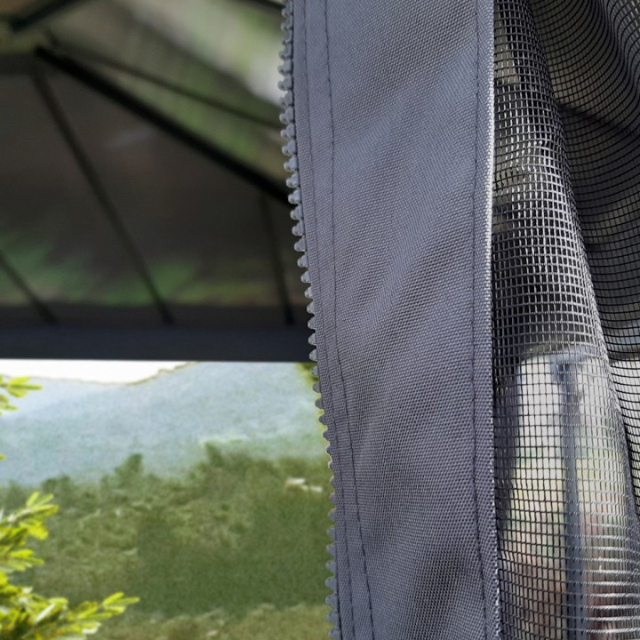 Filets gris Canopia pour tonnelle Dallas - 440 x 212 cm