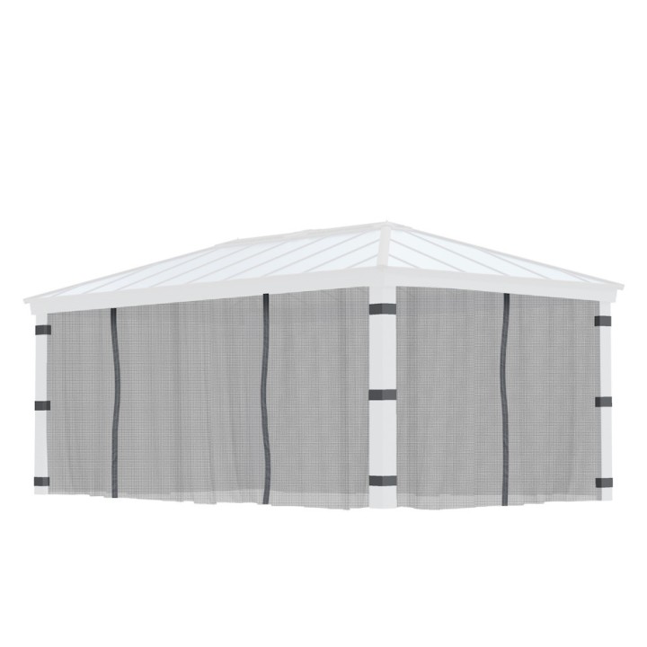 Filets gris Canopia pour tonnelle Dallas - 507 x 212 cm