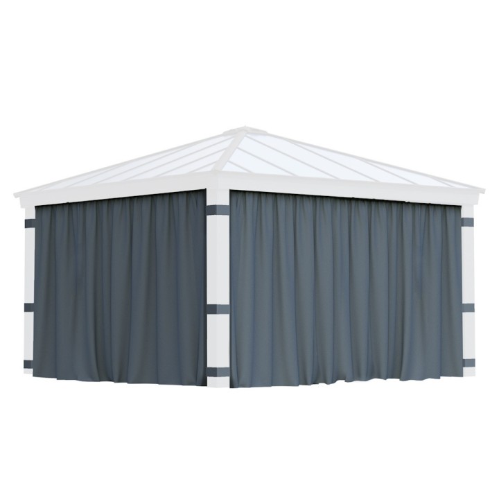 Rideaux gris Canopia pour tonnelles Dallas - 435 x 212 cm