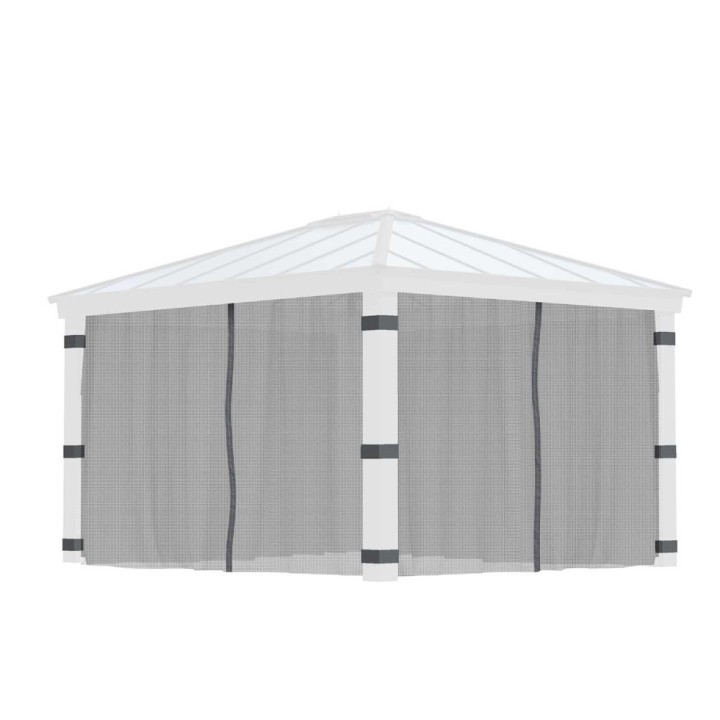 Filets gris Canopia pour tonnelles Dallas - 435 x 212 cm