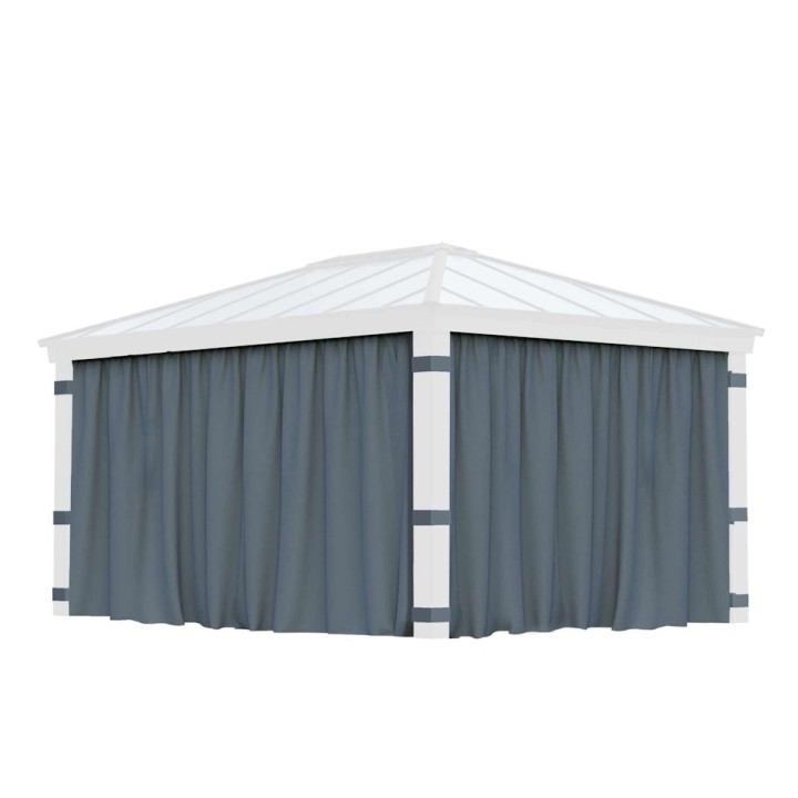 Rideaux gris Canopia pour tonnelles Dallas - 466 x 212 cm