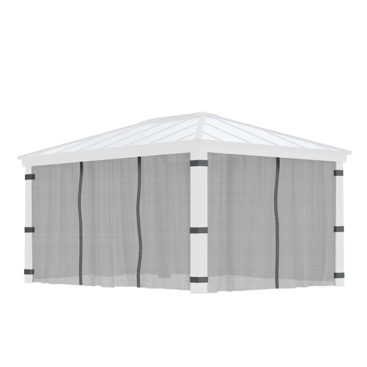 Filets gris Canopia pour tonnelles Dallas - 466 x 212 cm