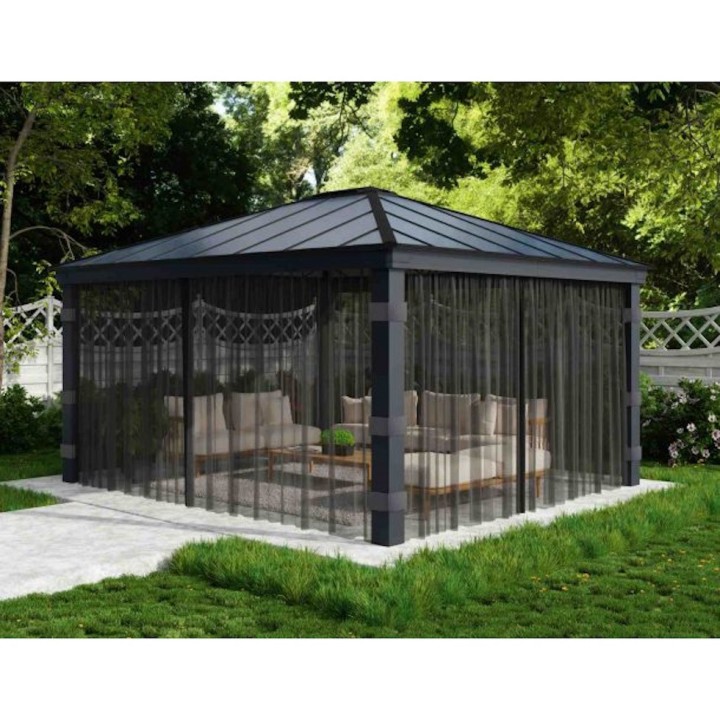 Filets gris Canopia pour tonnelles Dallas - 533 x 212 cm