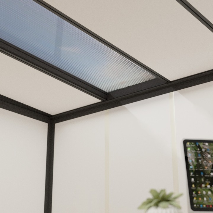Studio de jardin Copenhague Canopia,Aluminium et WPC noire - 287 x 351 cm