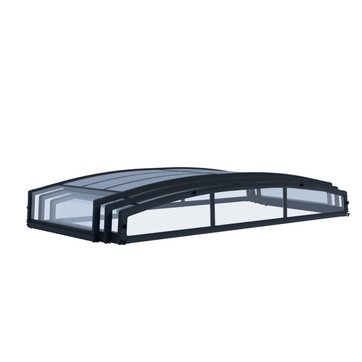 Abri piscine téléscopique Majorca Canopia, Grise - 457 x 670 cm