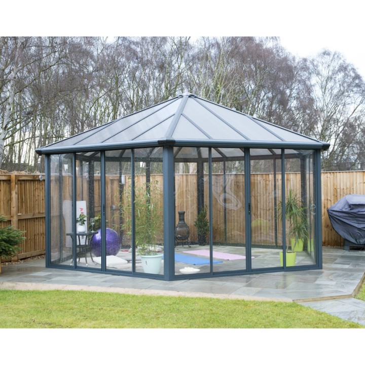 Tonnelle de jardin fermée en kit Garda Canopia 595 x 517 cm