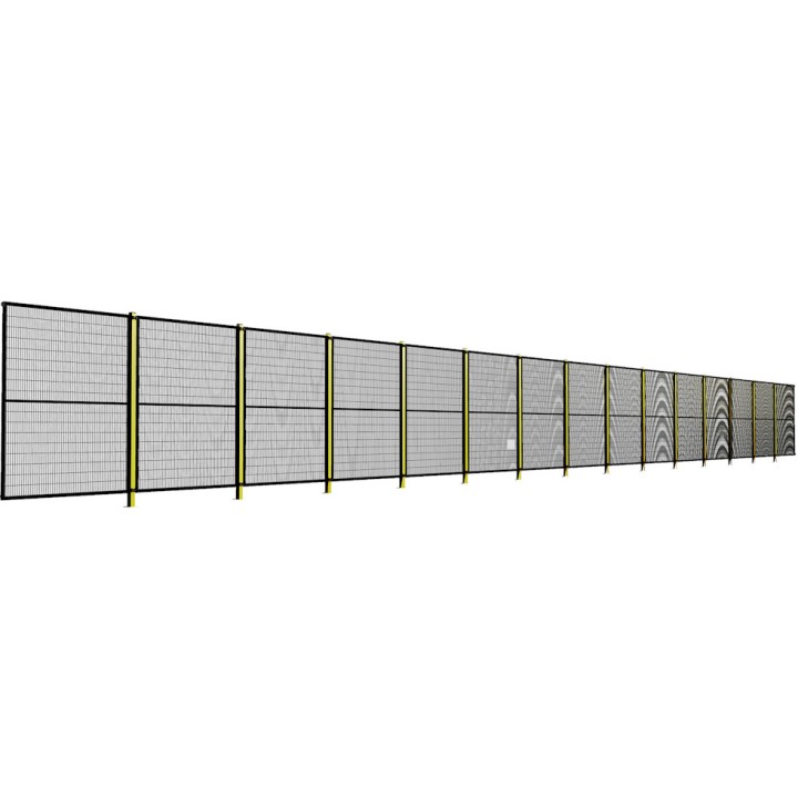 Clôture en panneau grillagé de protection machine - Usine Moreda Safety Heavy - Noir et jaune