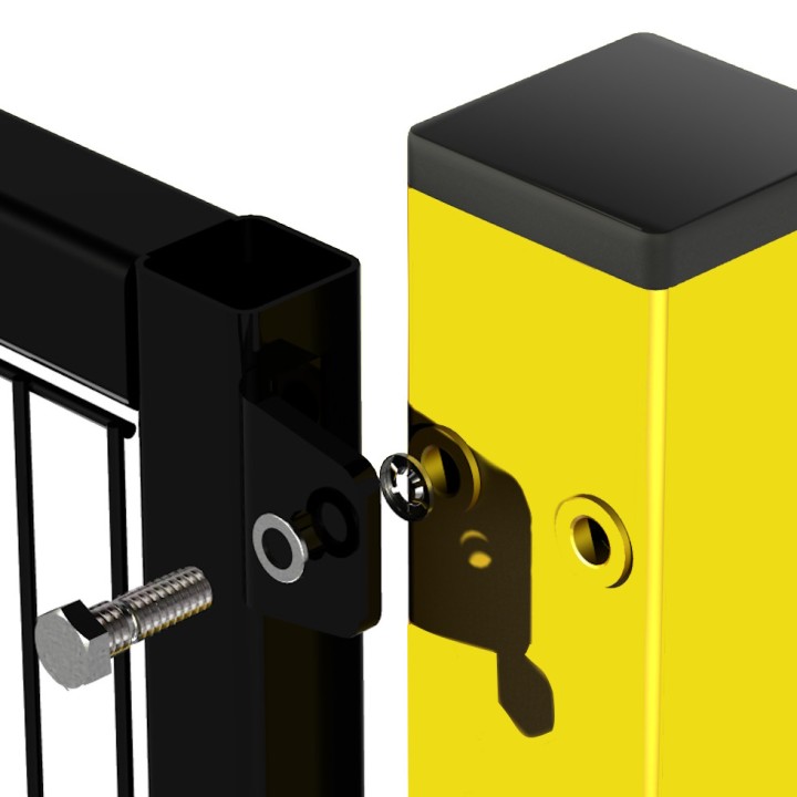 Clôture en panneau grillagé de protection machine - Usine Moreda Safety Heavy - Noir et jaune