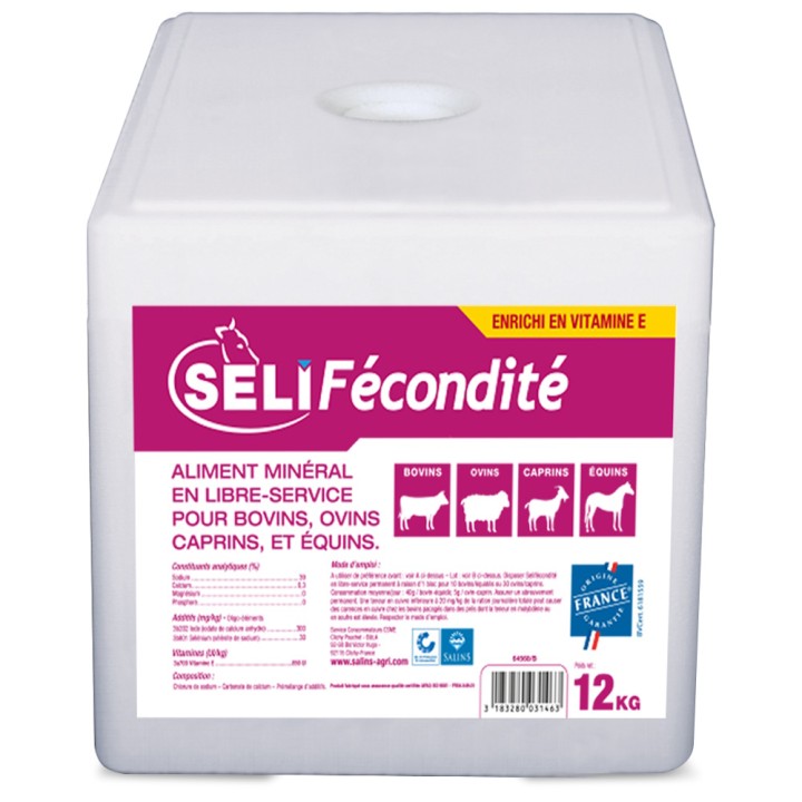 Bloc à lécher cubique 12 kg / Pierre de sel SELI FECONDITE - A l'unité ou en palette