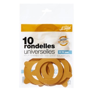 Rondelles / joints bocaux et terrines "Super" Ø 70 mm Le Parfait, sachet de 10