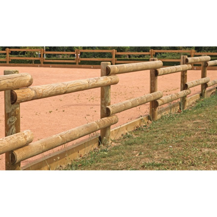 Demi-rondin fraisé pin traité classe 4 vert Ø 10 cm, longueur 2,0 m