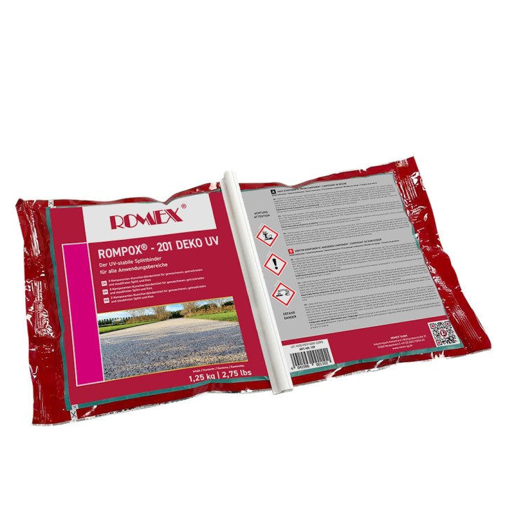 Résine agglomérante pour revêtement en graviers et gravillons Rompox Deko 201 UV, sac de 1,25 kg