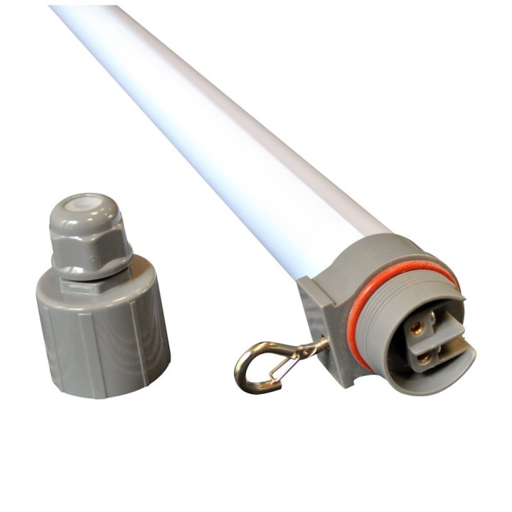 Tube LED IP67 Systel, régulable T14 23W 3000K opaque 180 cm - 2 entrées