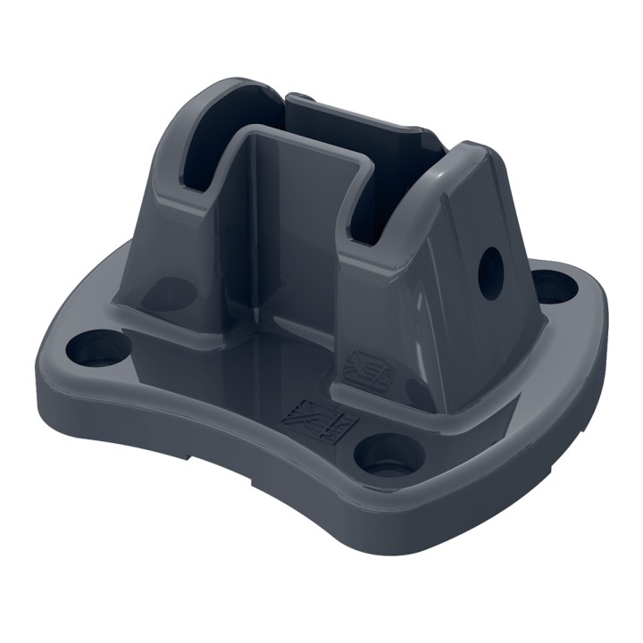 Platine Aluminium Vert et Gris pour Poteau Moreda Easyclip pour Panneau Rigide