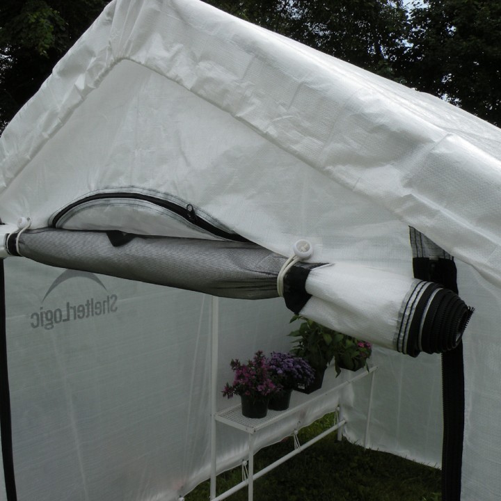 Serre de jardin souple ShelterLogic - Avec étagère - Blanc - 240 x 180 x 200 cm