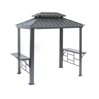 Tonnelle barbecue Messina 68 Sojag, aluminium - Anthracite - 292 x 179 x 262 cm
