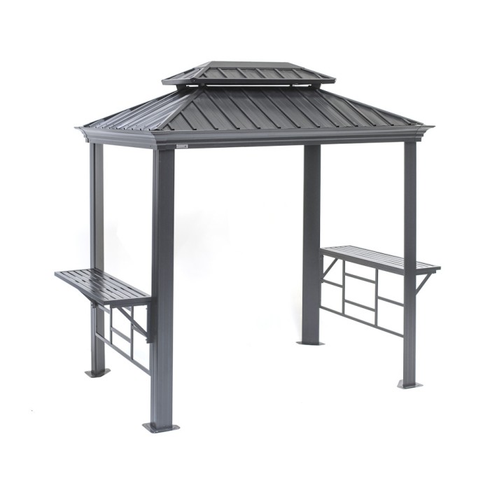 Tonnelle barbecue Messina 68 Sojag, aluminium - Anthracite - 292 x 179 x 262 cm