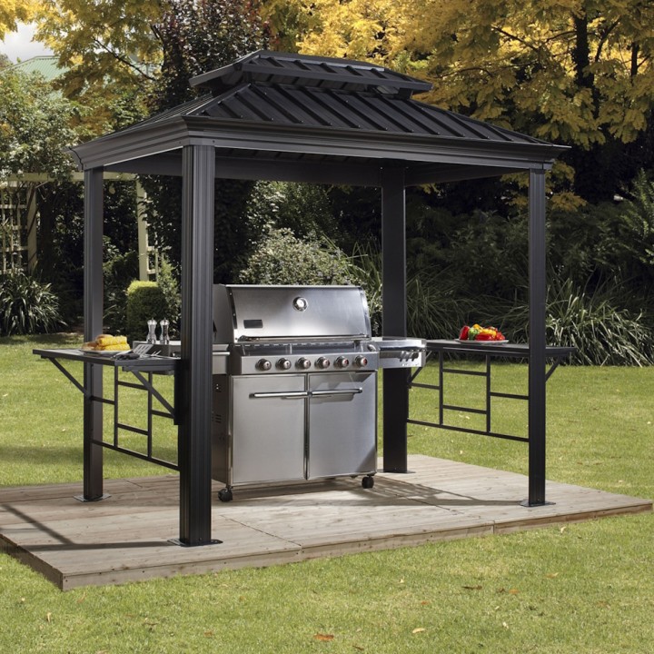 Tonnelle barbecue Messina 68 Sojag, aluminium - Anthracite - 292 x 179 x 262 cm