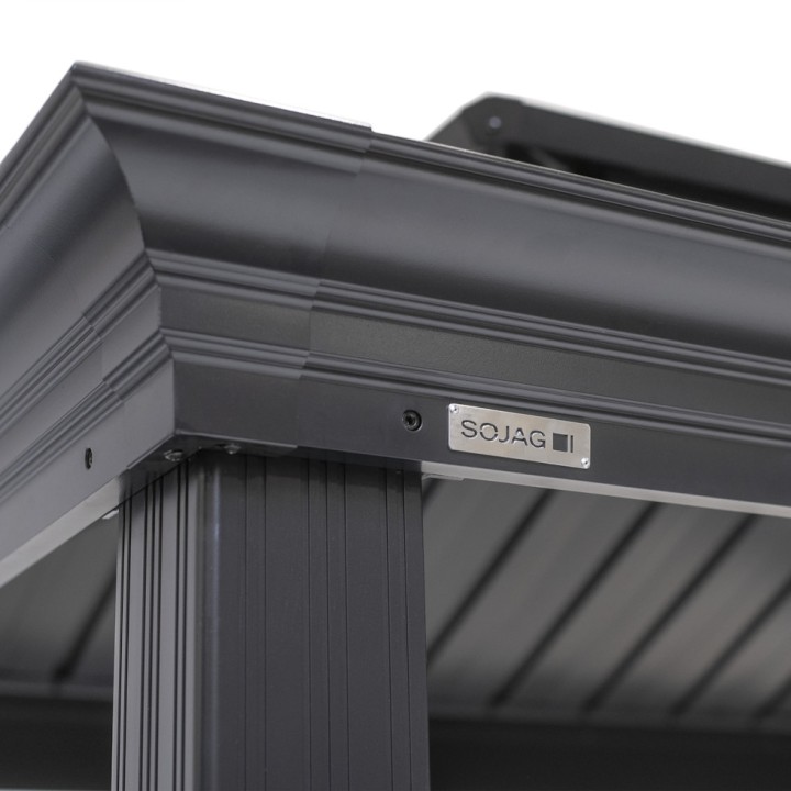 Tonnelle barbecue Messina 68 Sojag, aluminium - Anthracite - 292 x 179 x 262 cm