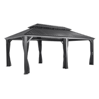 Tonnelle Messina Sojag, moustiquaires - Anthracite - 598 x 363 x 307 cm