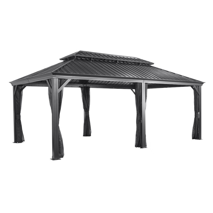 Tonnelle Messina Sojag, moustiquaires - Anthracite - 598 x 363 x 307 cm