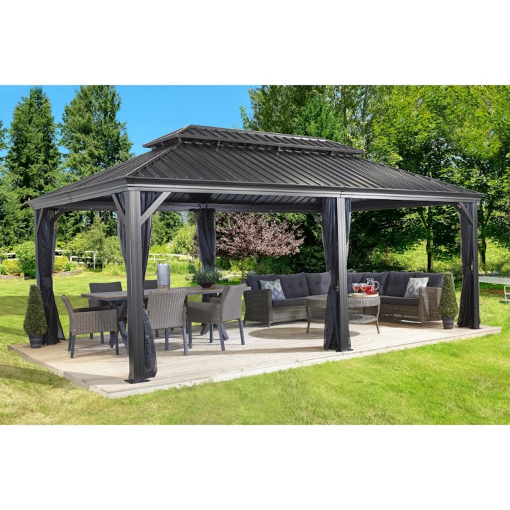 Tonnelle Messina Sojag, moustiquaires - Anthracite - 598 x 363 x 307 cm