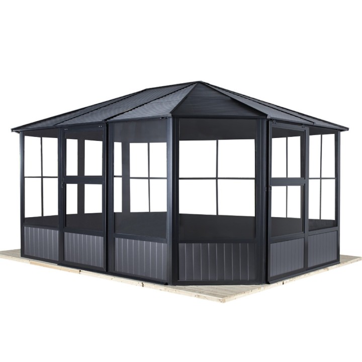 Tonnelle jardin d'hiver Charleston Sojag, Anthracite - 384 x 489 x 281 cm