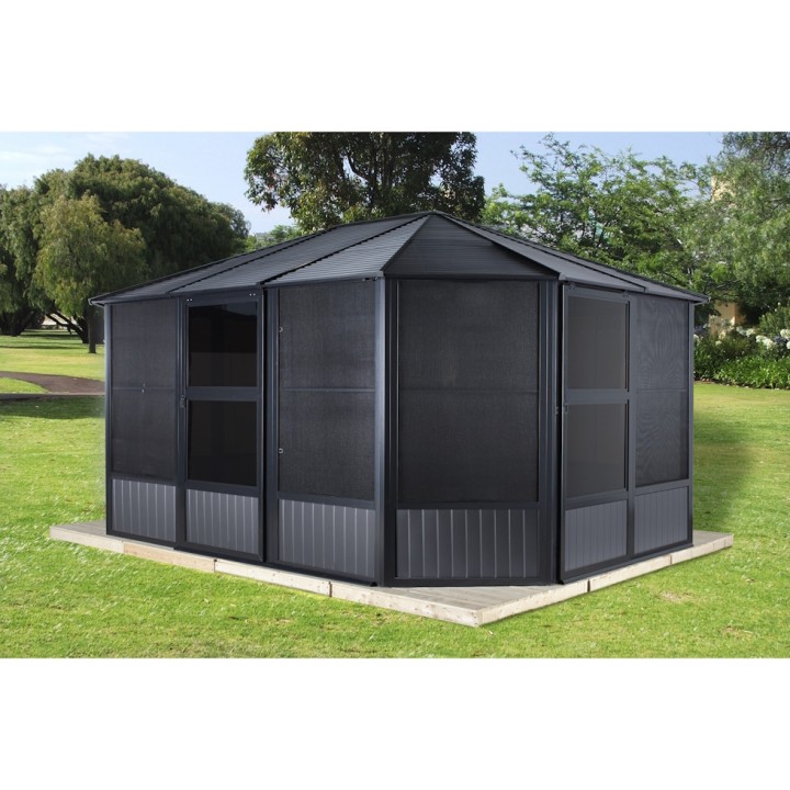 Tonnelle jardin d'hiver Charleston Sojag, Anthracite - 384 x 489 x 281 cm
