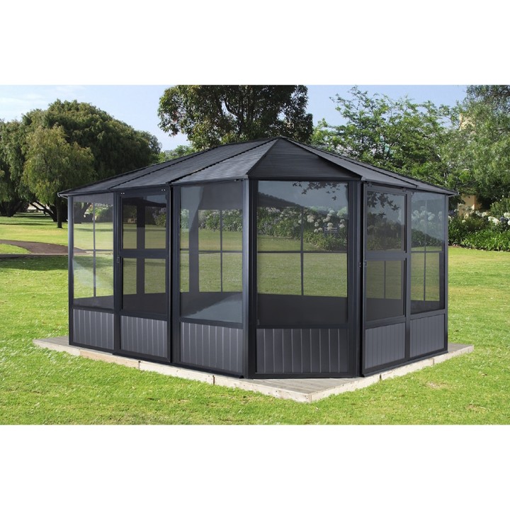 Tonnelle jardin d'hiver Charleston Sojag, Anthracite - 384 x 489 x 281 cm