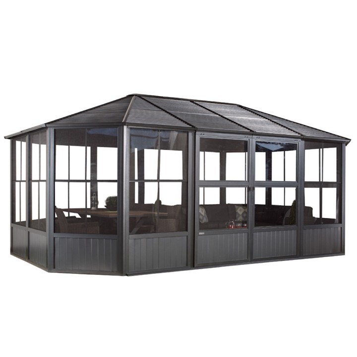 Tonnelle jardin d'hiver Charleston Sojag, Anthracite - 384 x 594 x 281 cm